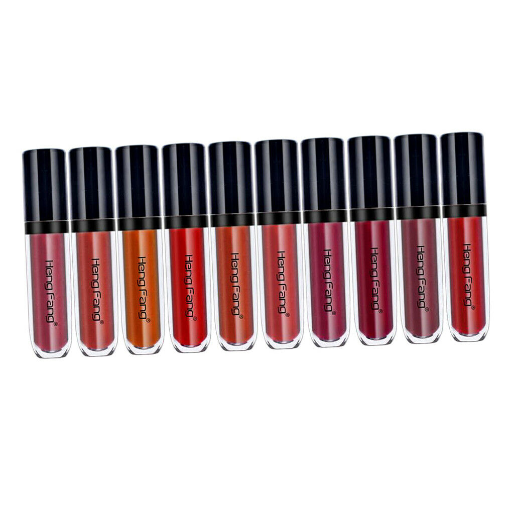 10 Pieces Matte Velvet Liquid Lipstick Waterproof Natural Gloss Lip Full Set