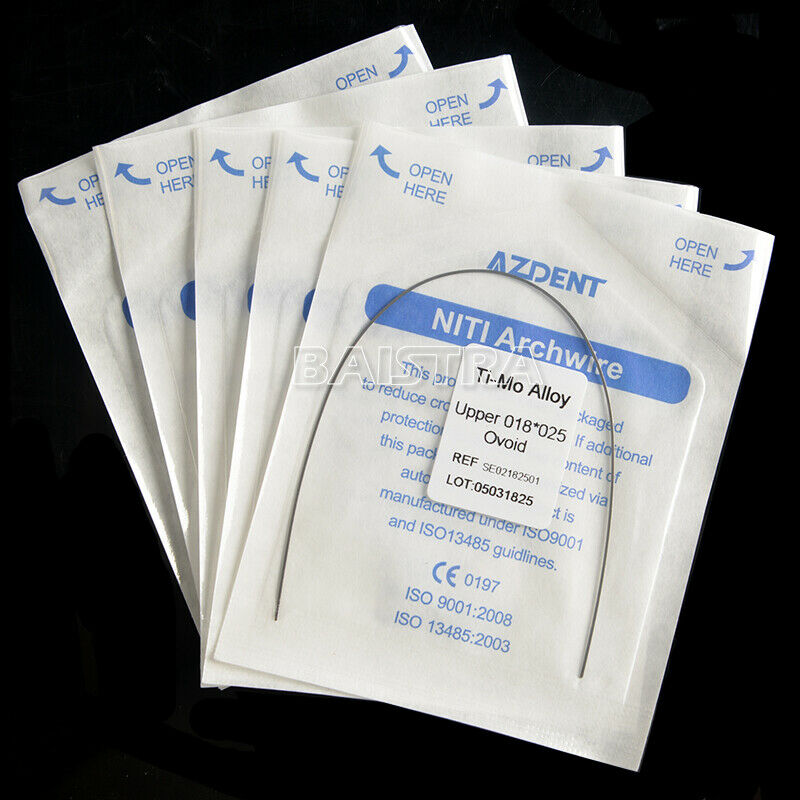 50X Orthodontic Dental TMA Beta Ti-Mo Alloy Rectangular Arch Wires 018*025 Upper