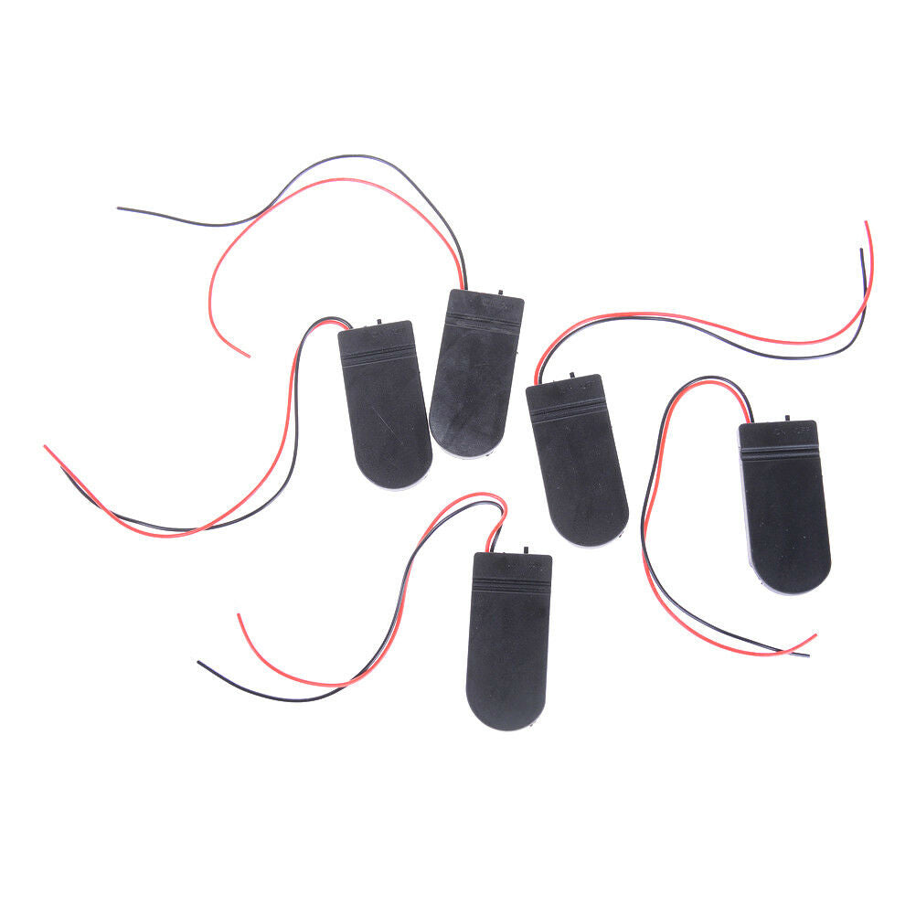 5x On-Off Switch CR2032 6V Button Coin Cell Battery Holder Wire Case Bo S.l8