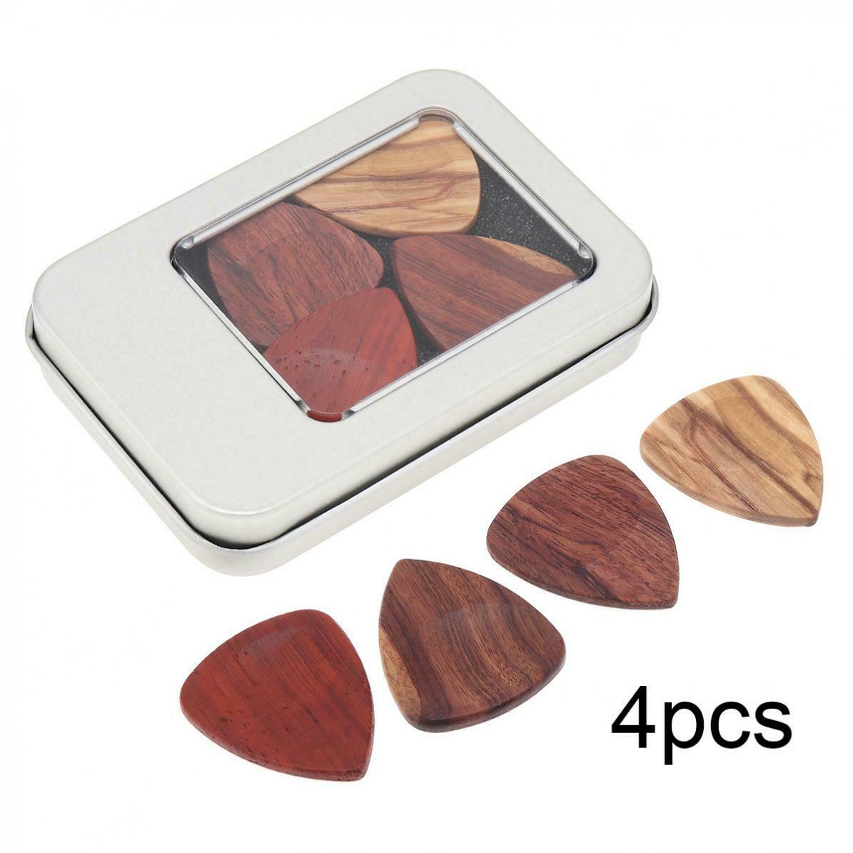 Guitar Picks 4pcs Wood Material Guitar Picks Plectrum  String Instrument