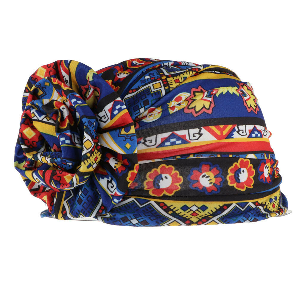 Womens Stretch Turban Hat Hijab Head Wrap Hair Loss Chemo   Royal Blue