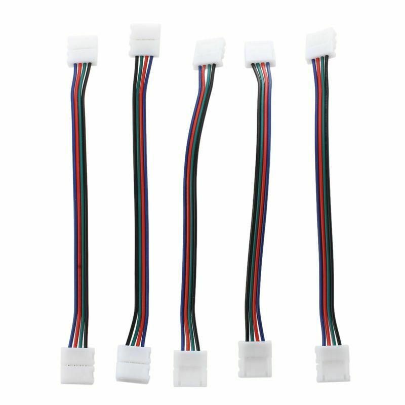 5pcs LED PCB Connector Adapter 4 Pin ifor 5050 Monocolor and RGB Strip 10mm wiU7