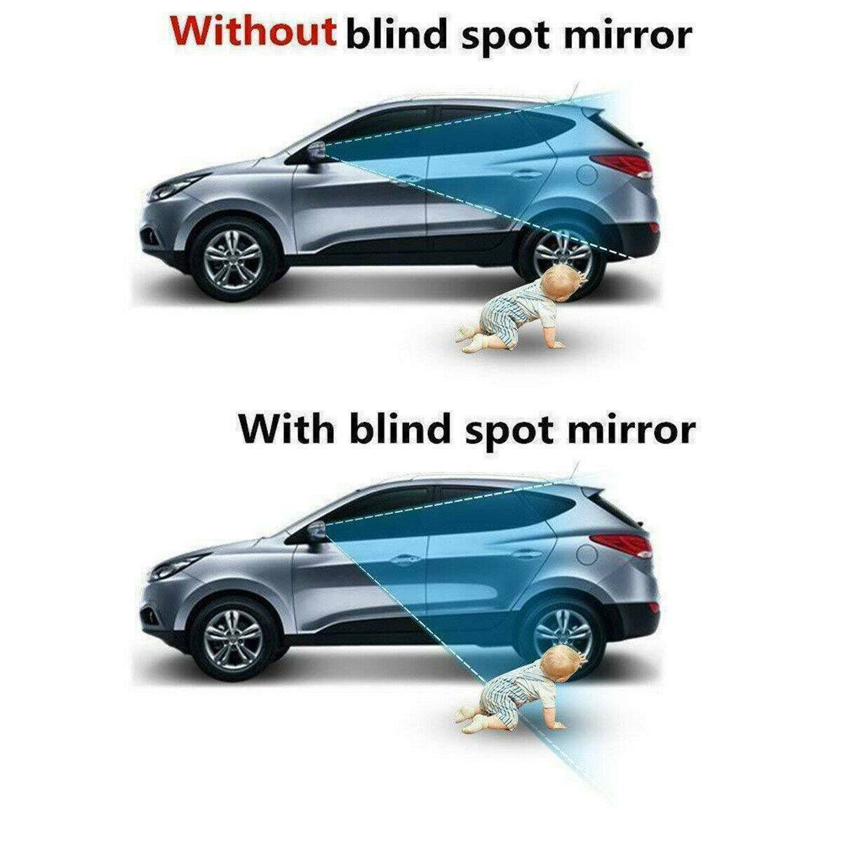 2Pcs 2" Car Blind Spot Rear View Mirror Wide Angle Convex Rearview Round Mirrors