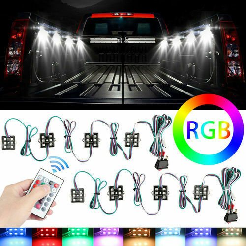 8Pcs 48 LED Rock Lights Truck Bed Under Body LED Lighting RGB Control+IR Remote