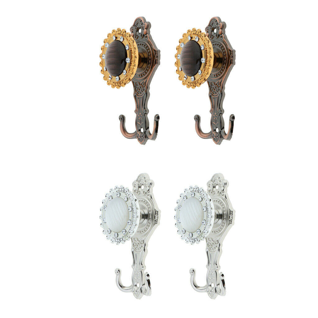 2 Pairs Wall Hook Curtain Holdbacks Coat Hat Hook Drapery Tiebacks 15x7x4cm