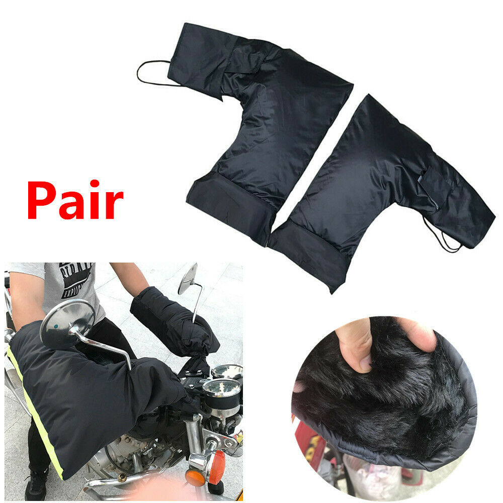 Motorcycle ATV Handlebar Gloves Hand Muff Cycling Winter Thermal Warm Mitt Black