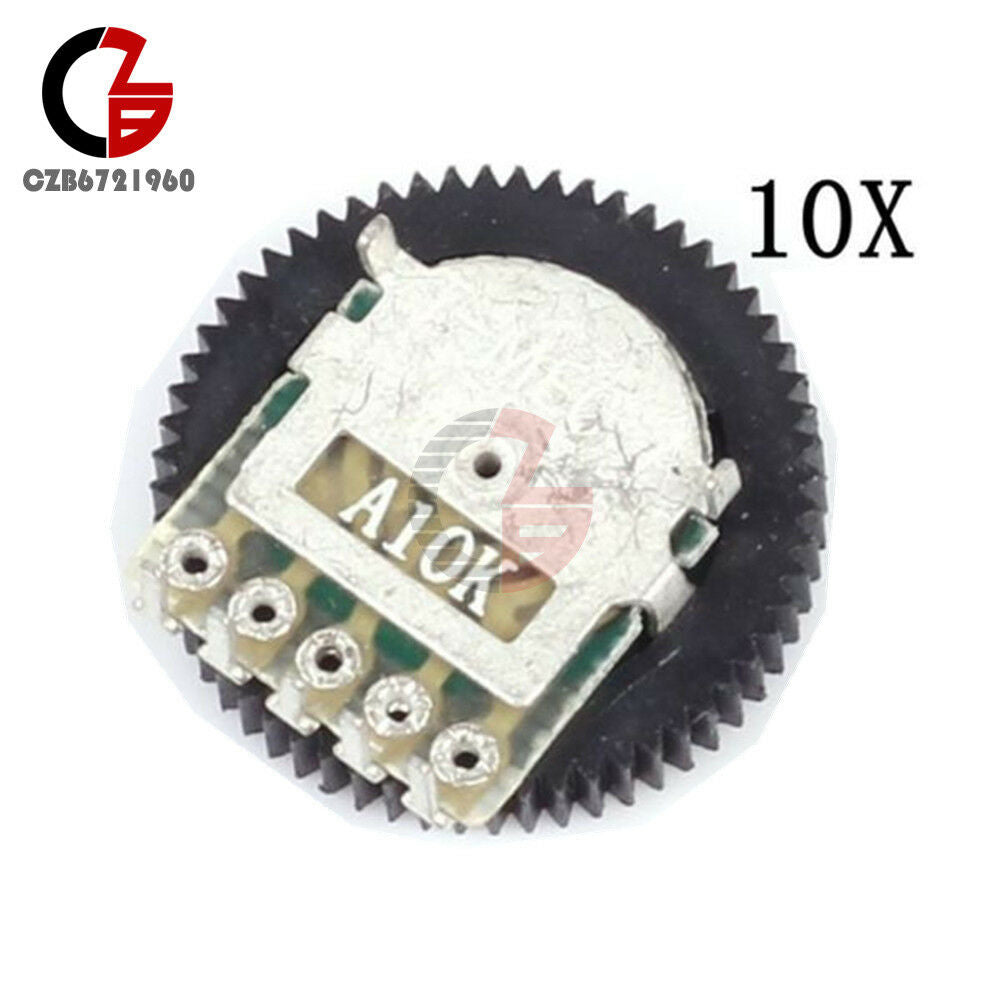 10PCS A103 A10K 10K Duplex Gear Potentiometer 16x2mm Stable for Radio MP3/MP4