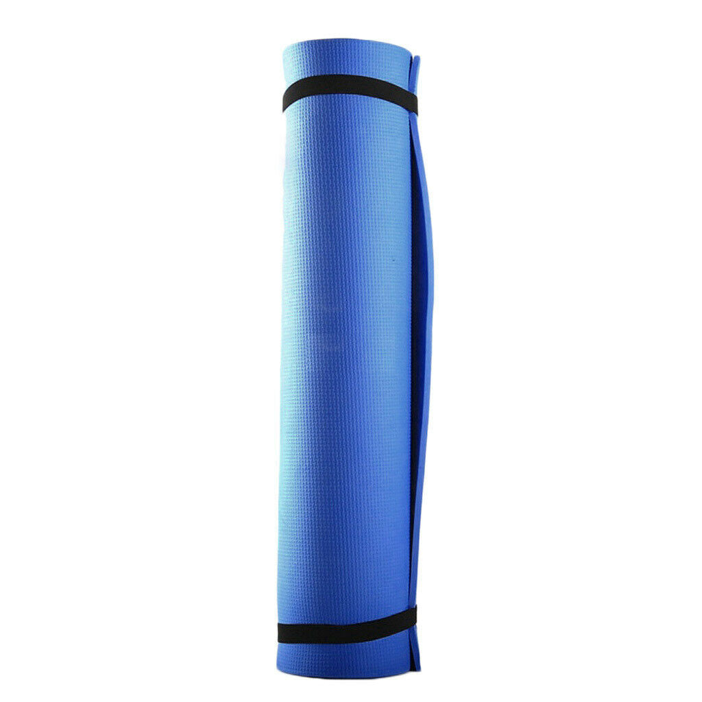 2Pcs Yoga Mat Gym Cushion Pad for Pilates Stretching Camping Purple+Blue