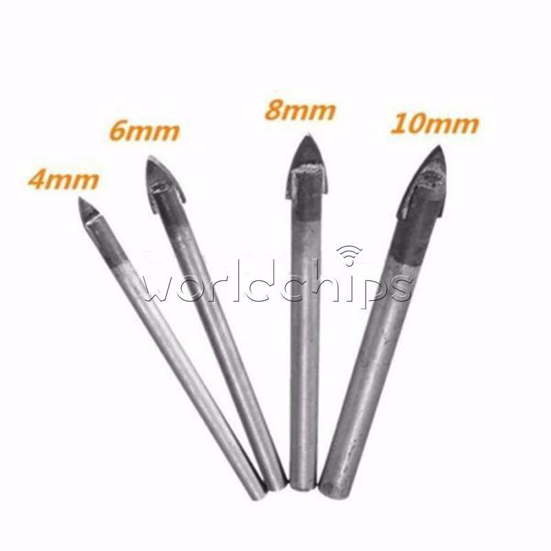 4PCS Marble 4/6/8/10mm Glass Spear Head Cretive Drill Bits Ceramic Tile Set