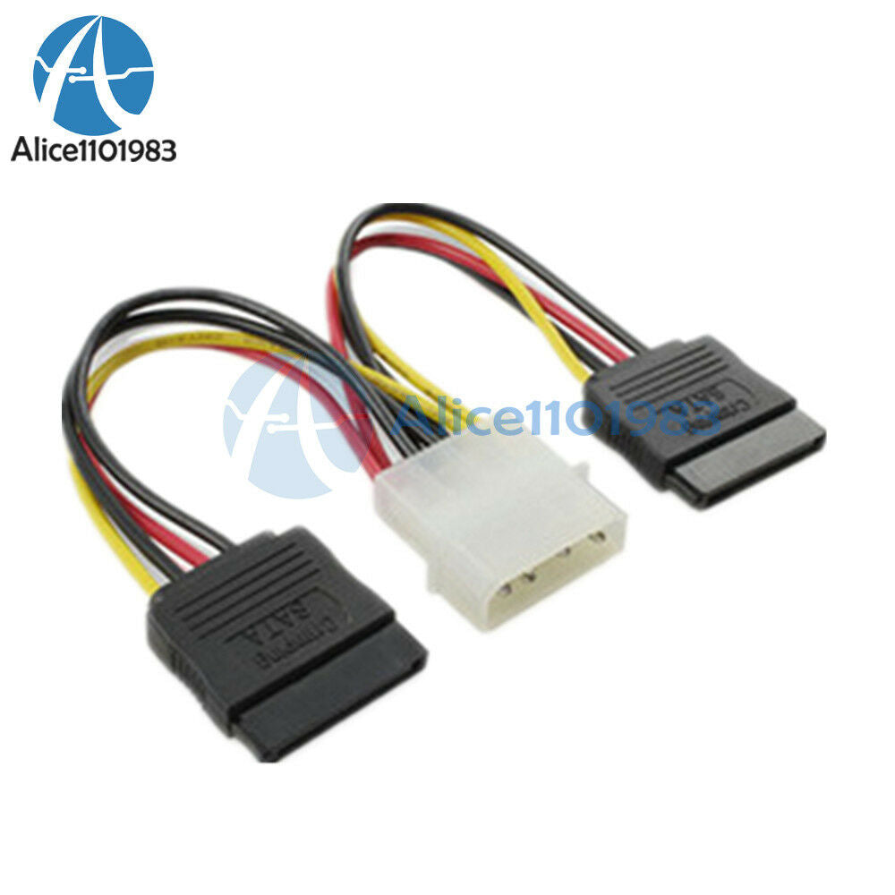 4Pin IDE to 2 Serial ATA Hard Drive SATA Power Adapter Cable D