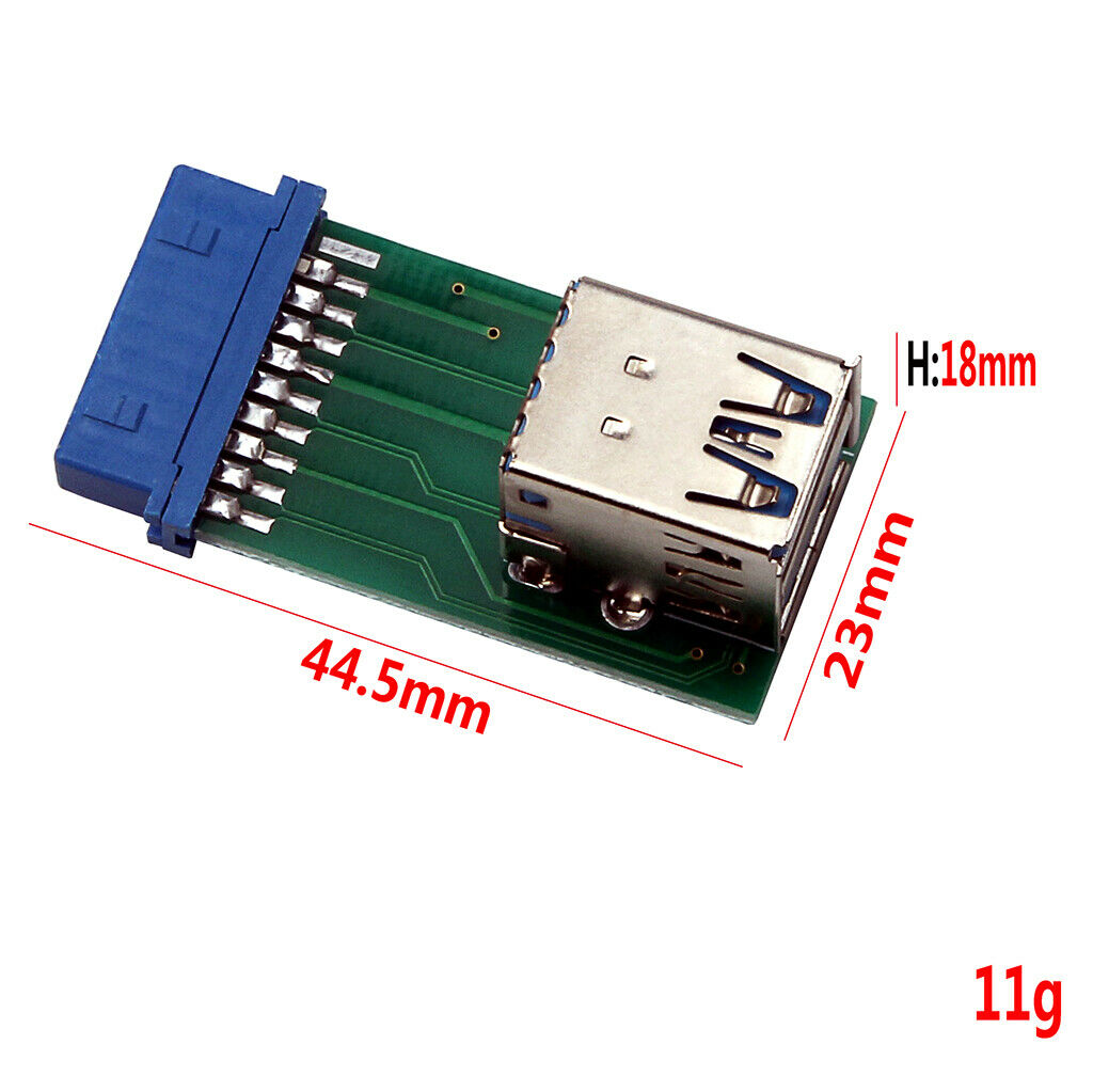 Motherboard 20Pin Header To 2 Ports USB 3.0 Type A Female Port HUB Adapter