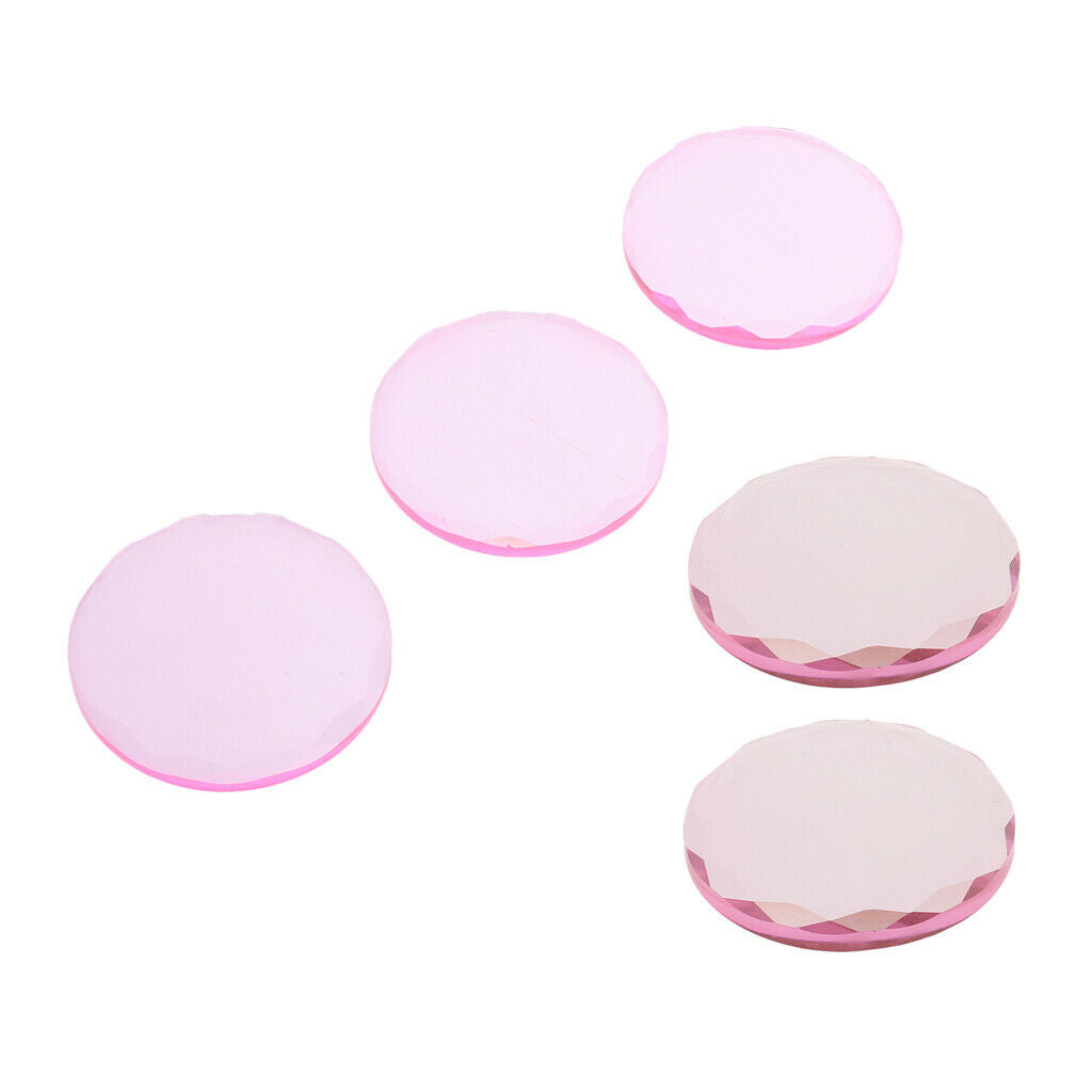Set of 5 Pink Round Crystal Eyelash Separator Adhesive Glue Pallet Holder