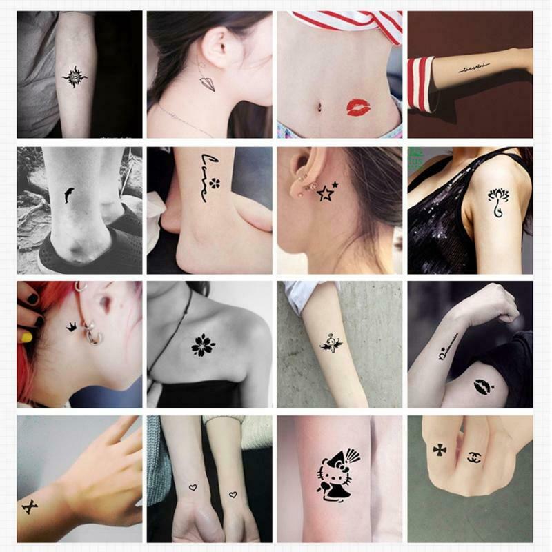 Temporary Tattoos Kit Semi Permanent Freehand Ink Stencils Set DIY Art Painting