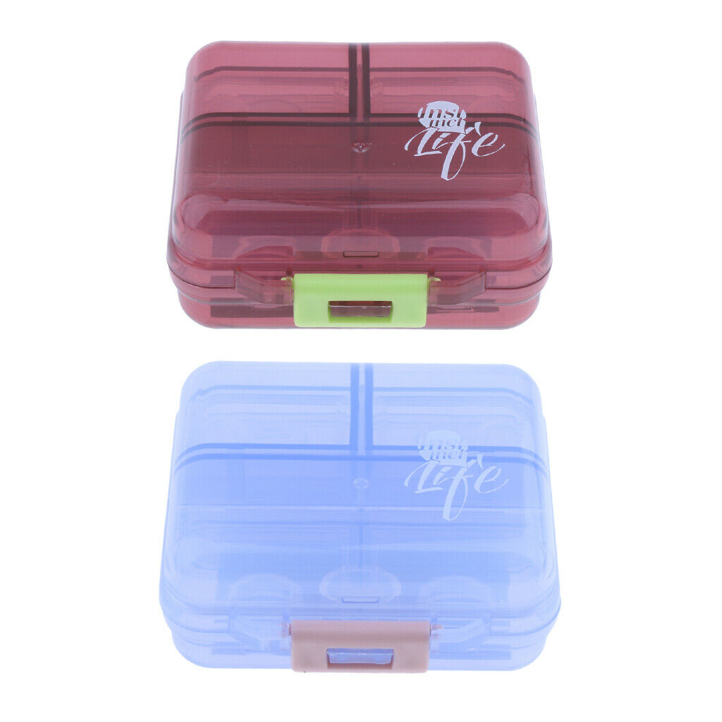 2Pcs Travel Pill Box Medicine Organizer Container Jewellery Case Storage Holder,