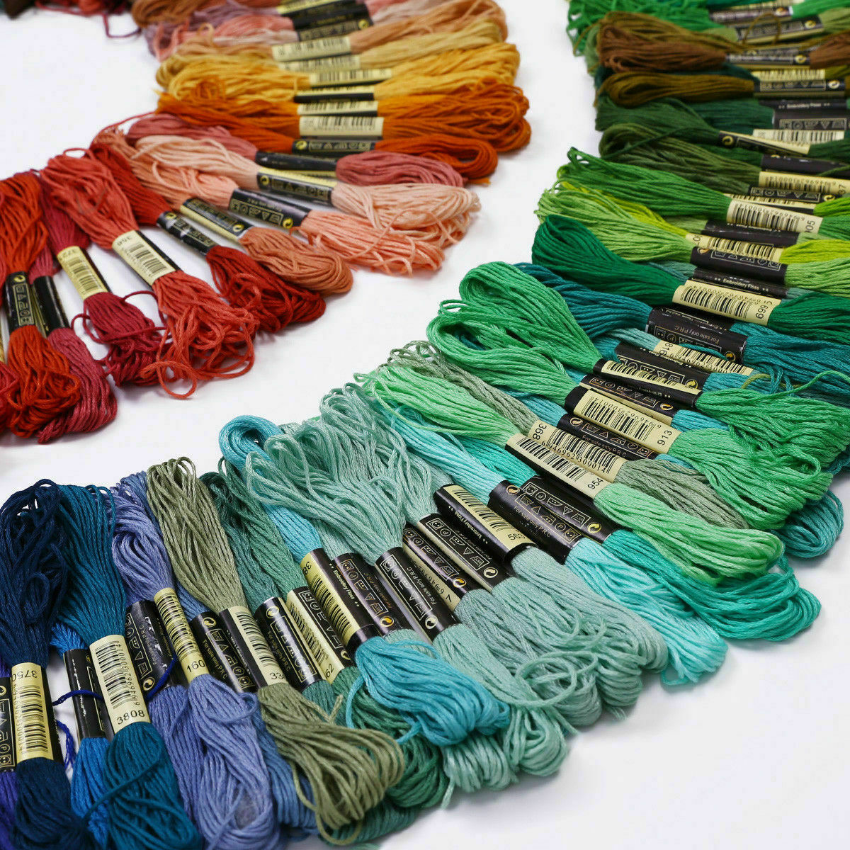 New 50 Color/Set Cross Stitch Cotton Sewing Skeins Embroidery Thread Floss Light