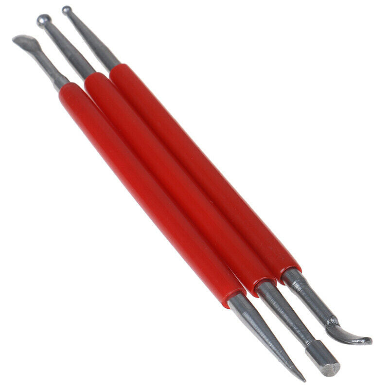 3PCS Leather Craft Modelling Splicing Embossing Spoon Carving Tool Stylus.l8