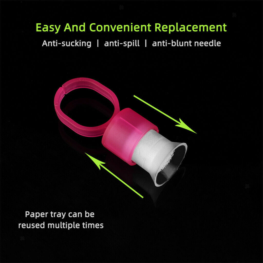 150 Packs Plastic Ink Pigment Adhesive Glue Rings Caps with Sponge Supplies