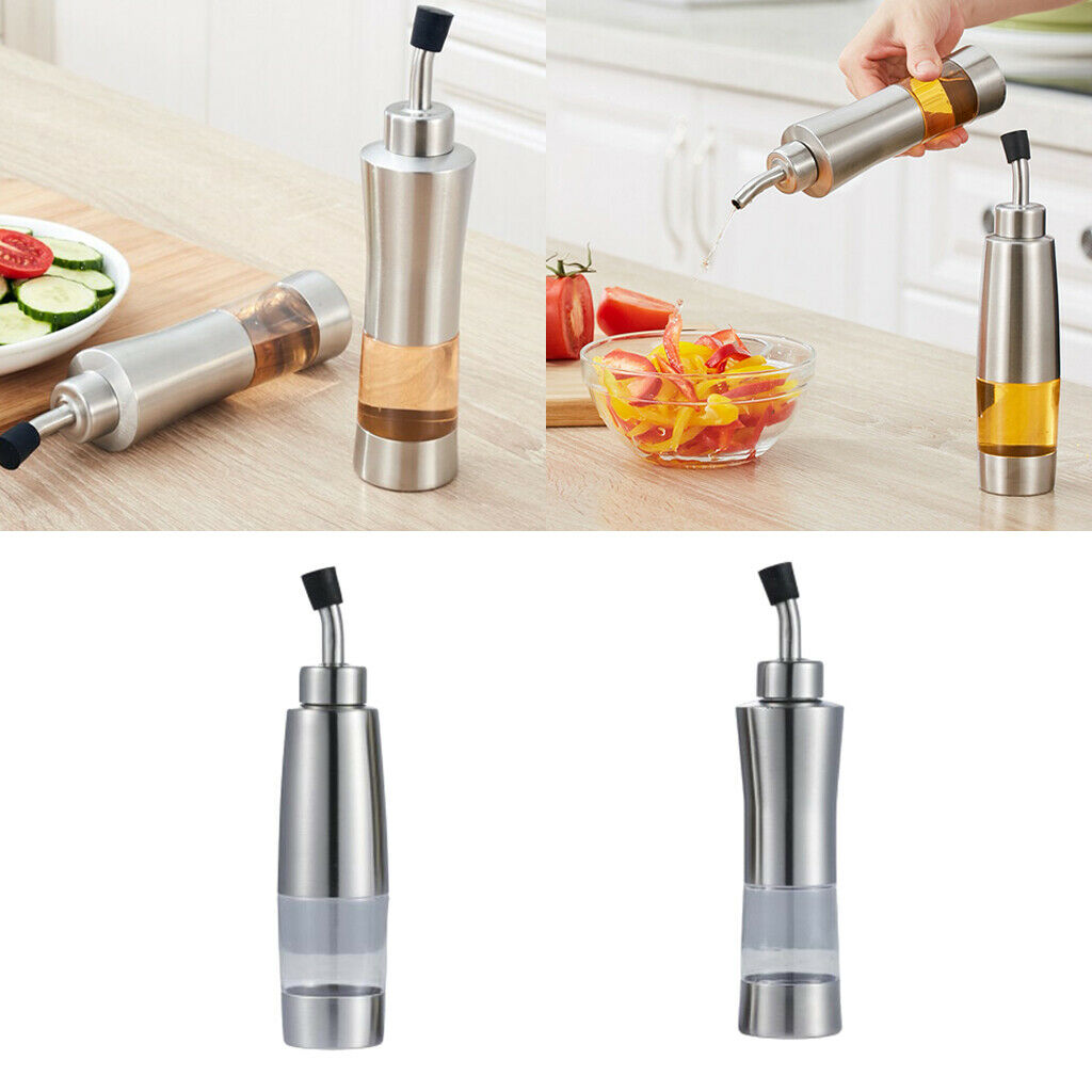 Kitchen Oil Vinegar Cruet Clear Oil Stainless Bottle with Sealed   A