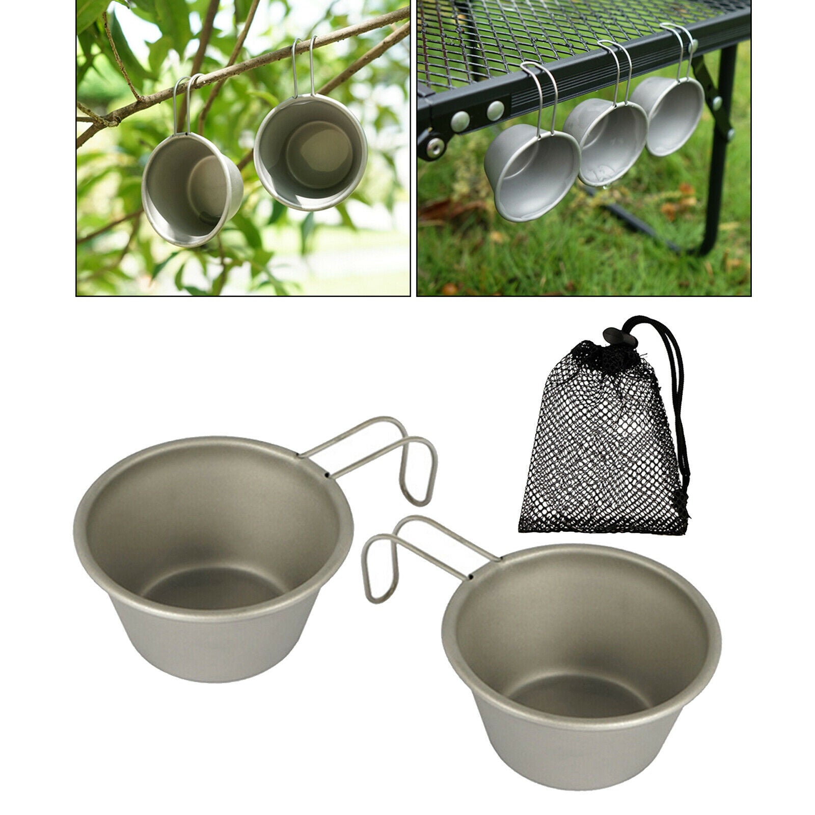 2x Stainless Steel Cup  Drinking Glass BPA Free for Picnic Activities