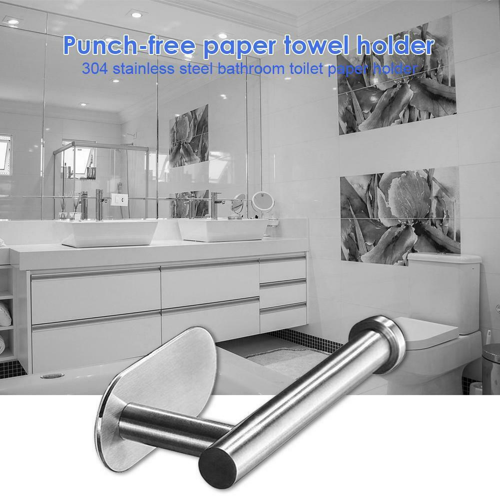 Toilet Paper Holder without Drilling 304 Stainless Steel Tissue Roll Rack  @