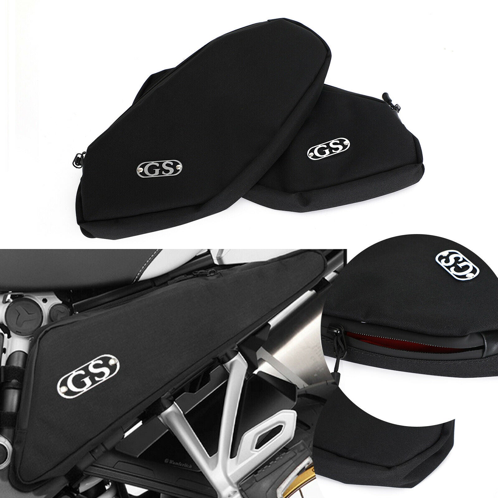 Black Motorcycle Waterproof Frame Bag Repair Tool Bags For BMW R1200GS R1250GS