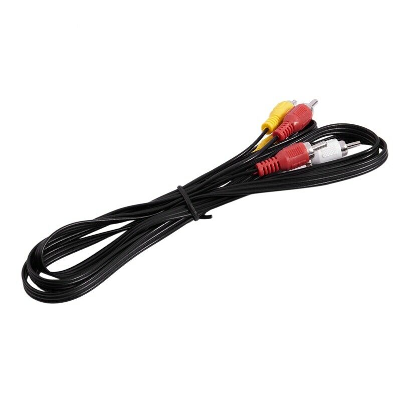 Three RCA Male to Male Plug Audio Video AV Cable Cord Black 1.5M U4T9T9