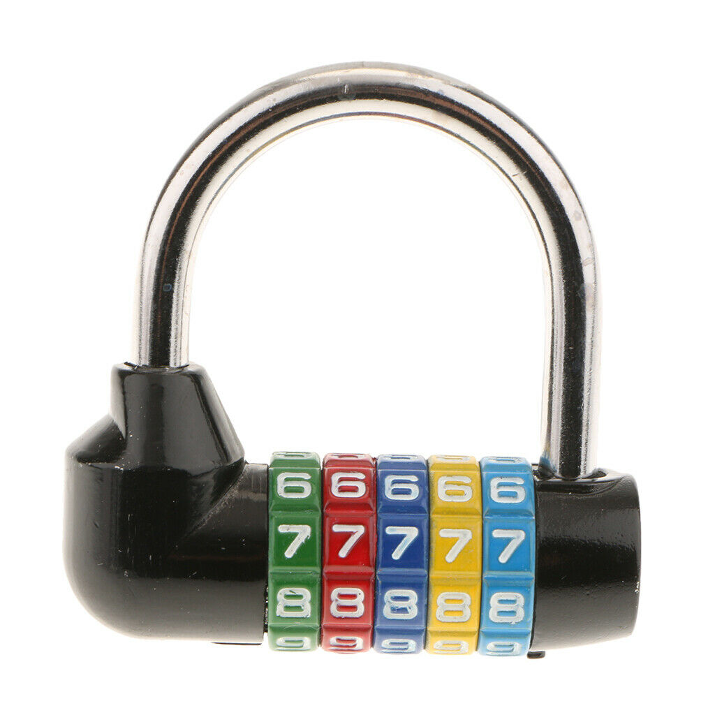 3X 5-Digit Security Zinc Alloy Combination Lock Luggage Bag Padlock Black