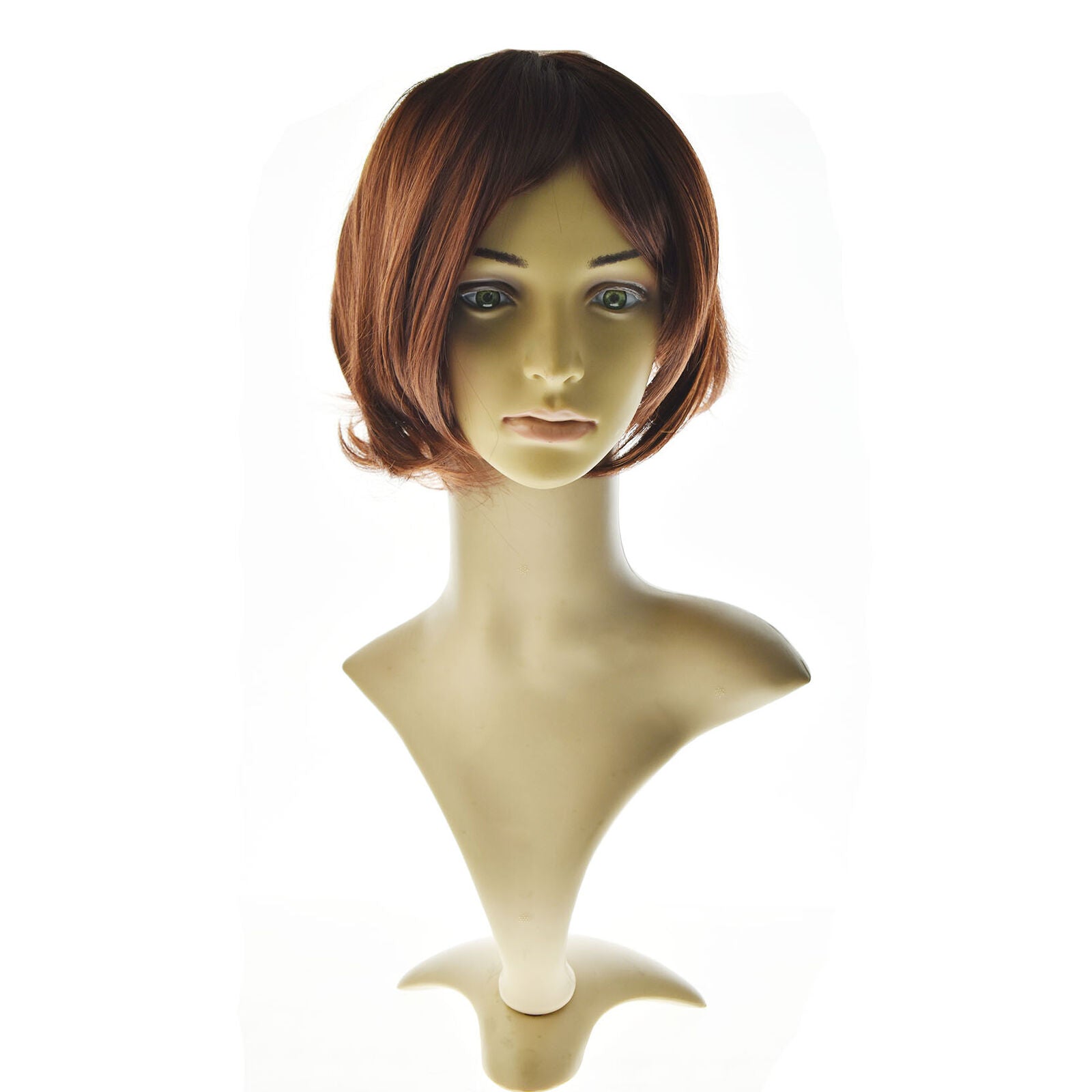 Red Brown Fashion Lady Women Synthetic Short Curly Wigs Bob Pexie Full Wig