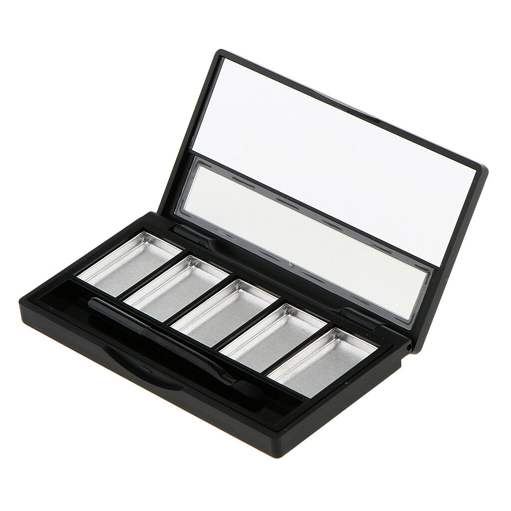 Eyeshadow Blusher Lipstick Powder Palette Tray Case with Brush 5 Slots