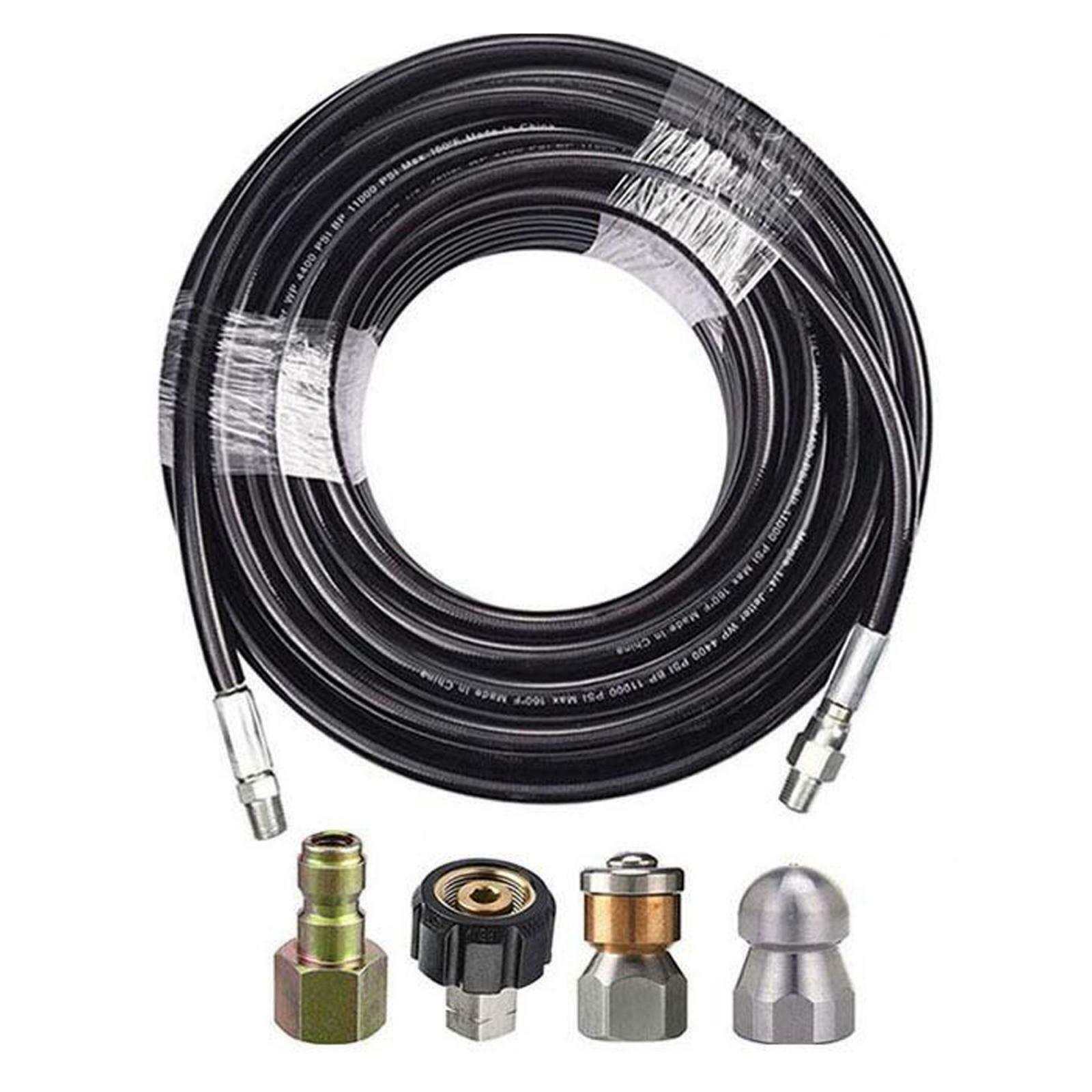 Sewer Jetter Kit for Pressure Washer 49FT Cleaner Hose 5800PSI NPT 1/4'' Hose