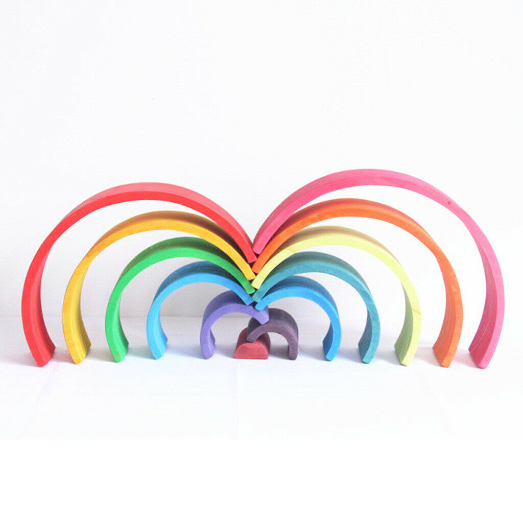 12Pcs Montessori Toys Rainbow Stacking Blocks Building Educational Toys Game
