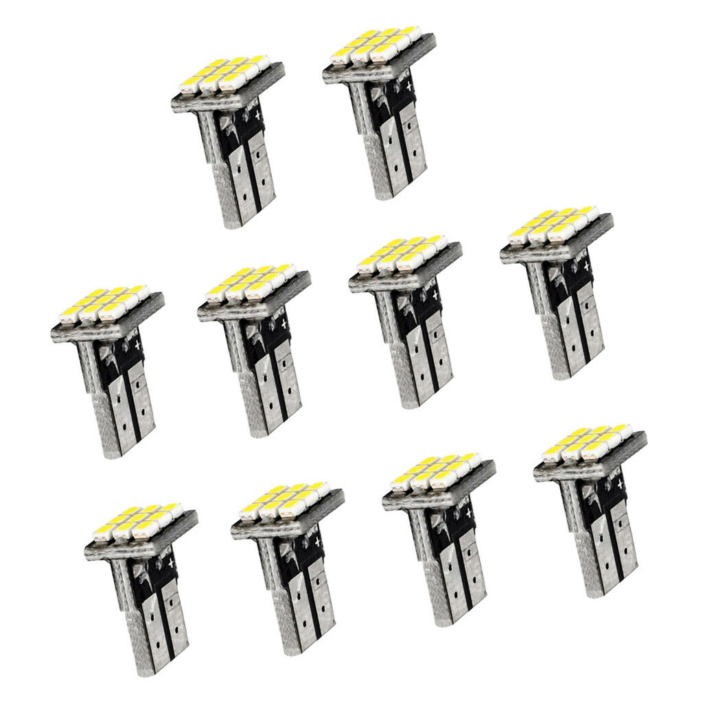 10pcs T10 1206 9SMD Car Motor White Canbus LED Side Tail Lights Bulbs Lamps