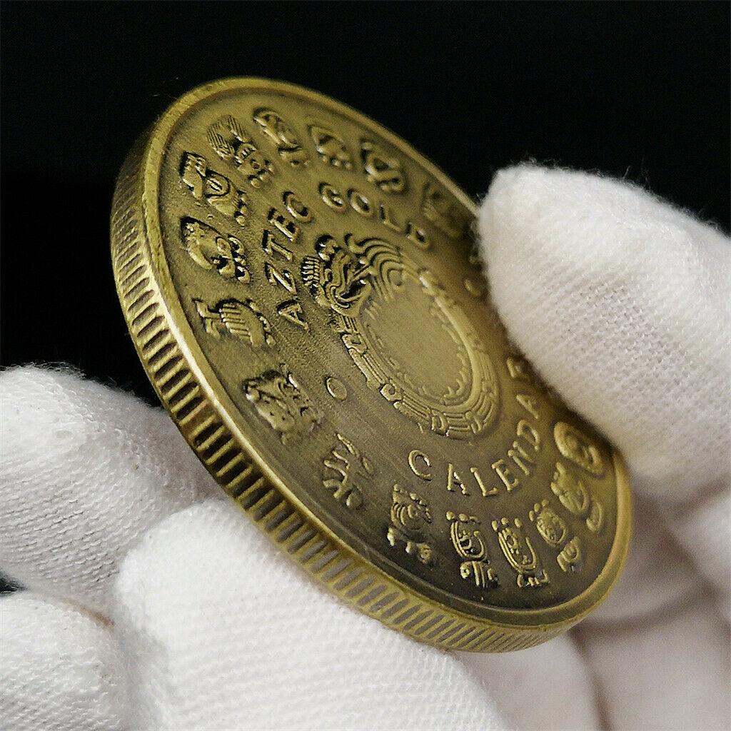 Mayan Bronze Coin Mayan Pyramid Commemorative Medallion Hobby Collection