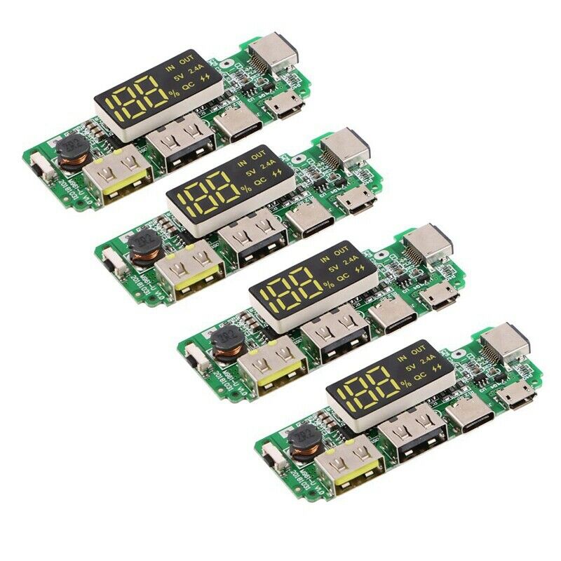 4Pcs 18650 Charging Board Dual USB 5V 2.4A Mobile Power Bank Module 186 50 LitL6