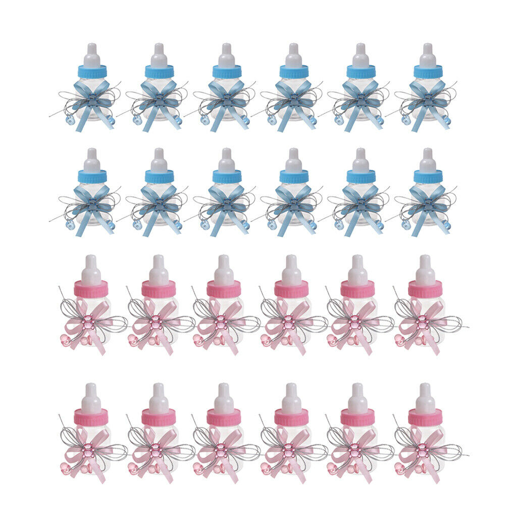24pcs Bulk Cute Baby Shower Candy Bottles Fillable Nursing Bottle Box Mixed