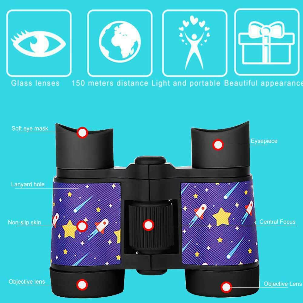 Binocular 4X High Resolution Portable Compact Shockproof Kids Binocular LIN