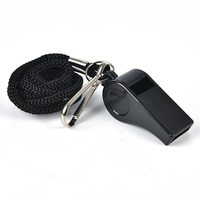 Football Soccer Sports Referee Plastic Whistle Lanyard Emergency Loud Sound Re
