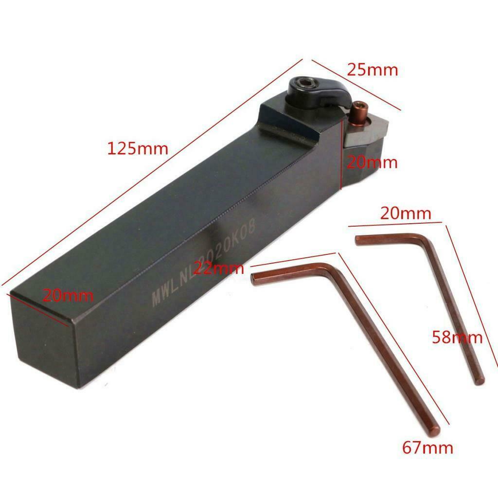 Metal 2020K08 CNC Lathe 95 Deg Turning Milling Tool Holder 125mm w/ Wrench