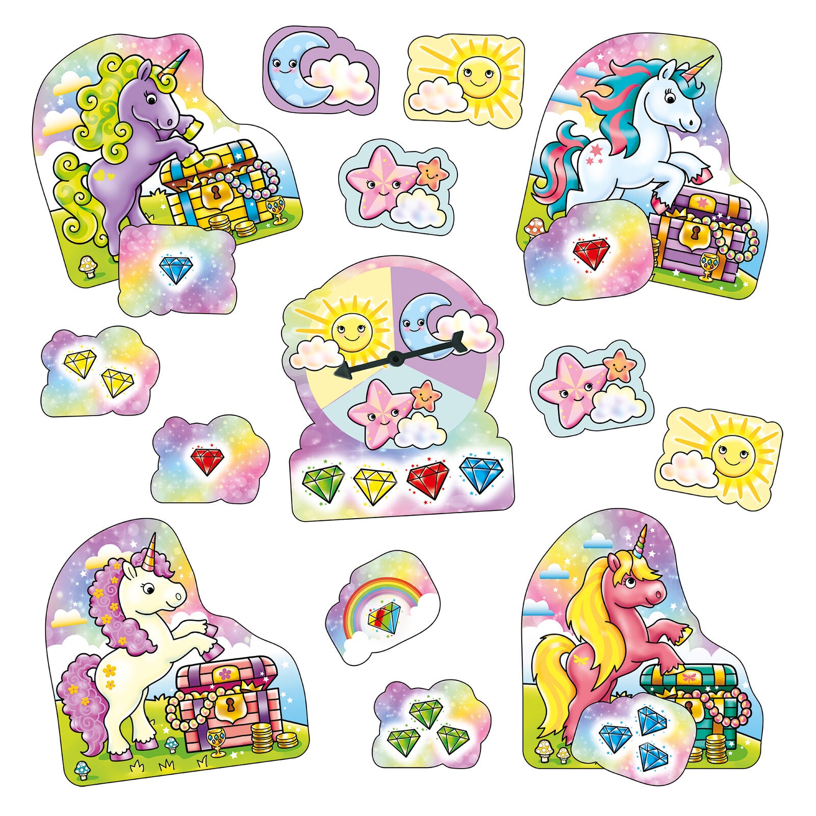 Orchard Toys 366 Unicorn Jewels Mini Game Family Colour Game Children Girls 3+