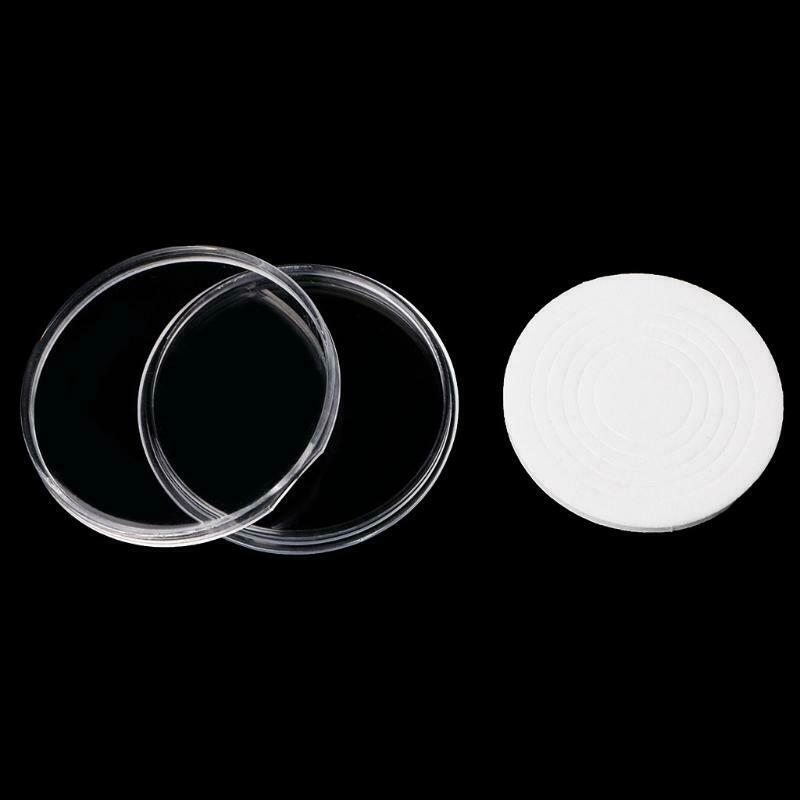 46mm Plastic Coin Holder Capsule Storage Case Display Box With 5 Sizes Pad Rings
