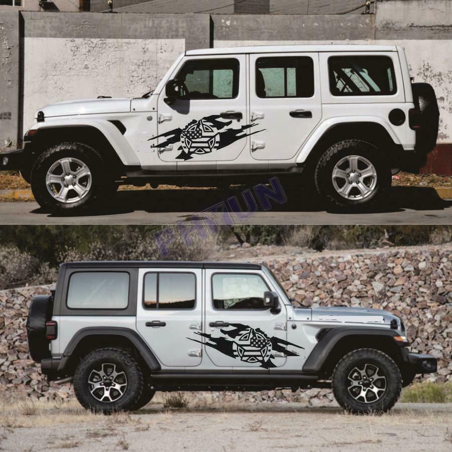 168X65cm Car Truck Stickers Decals Black Military Star Look Waterproof Universal