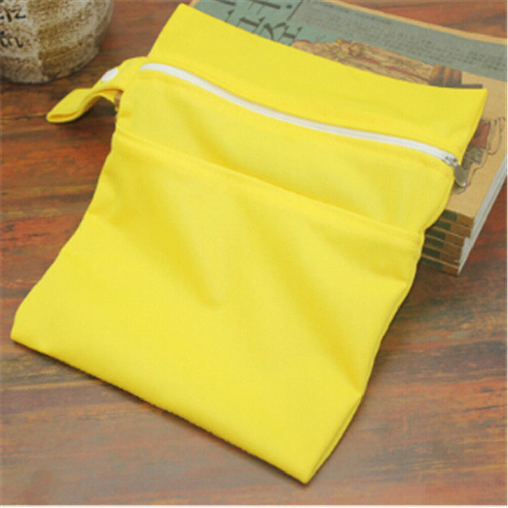 Wet Dry Bag Baby Cloth Diaper Nappy Zipper Bag Reusable With Two Pockets  Td Kt