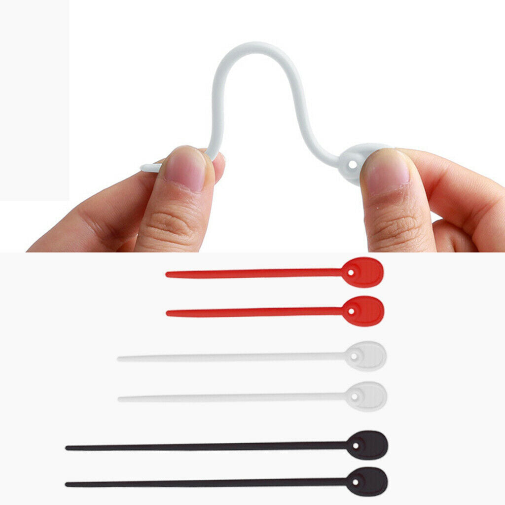 6pcs Soft Silicone Reusable Straps Tie Wraps USB Data Cable Management