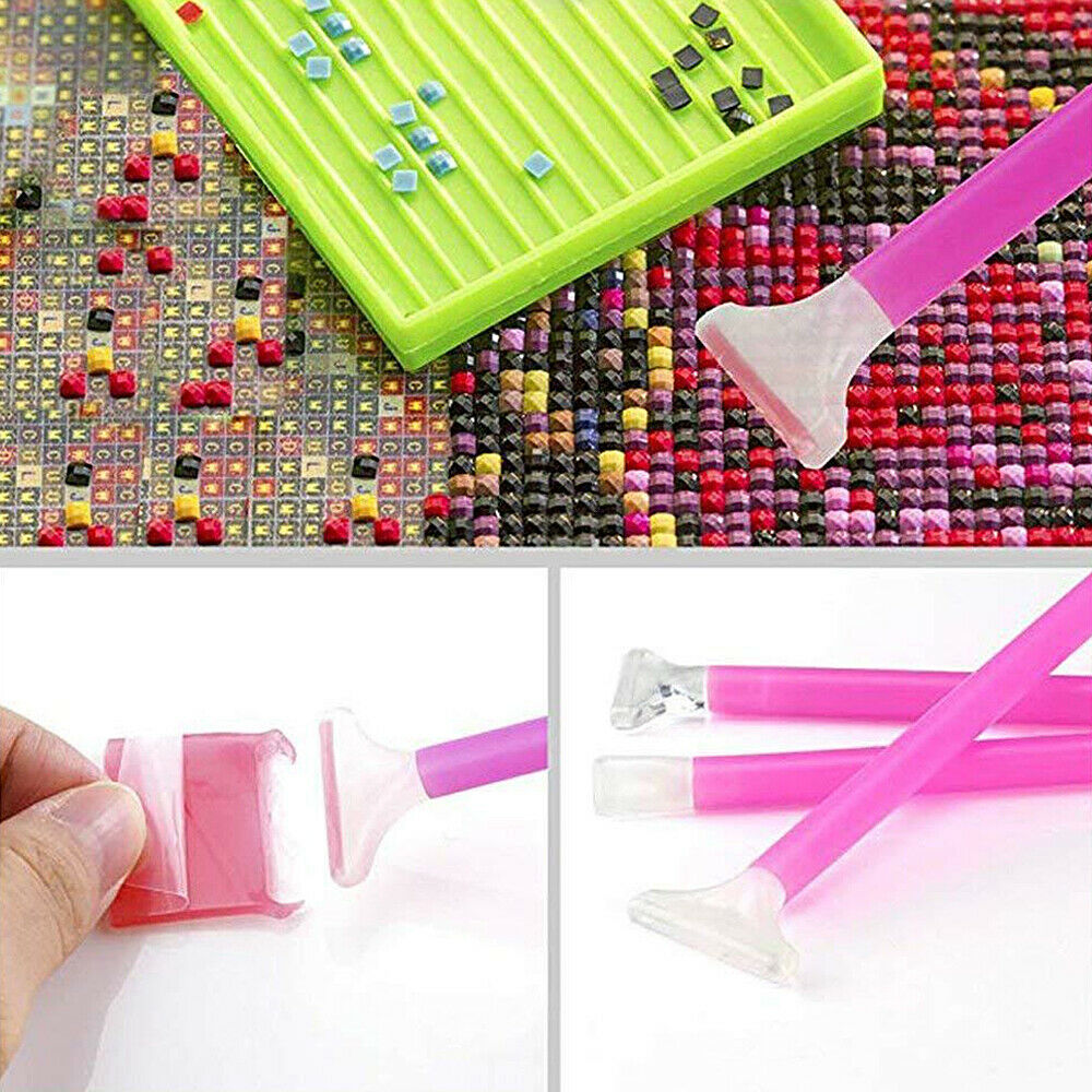 24Pcs/Set 5D Diamond Painting Tool Kits DIY Embroidery Tray Pen Tweezer Supplies