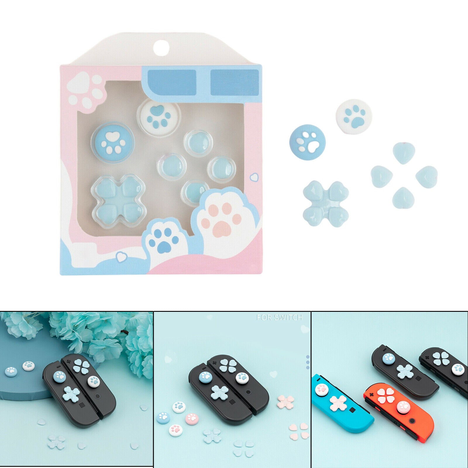 Cat Claw Design Joystick Protective Cover Gamepad Accessories Kit Gaming