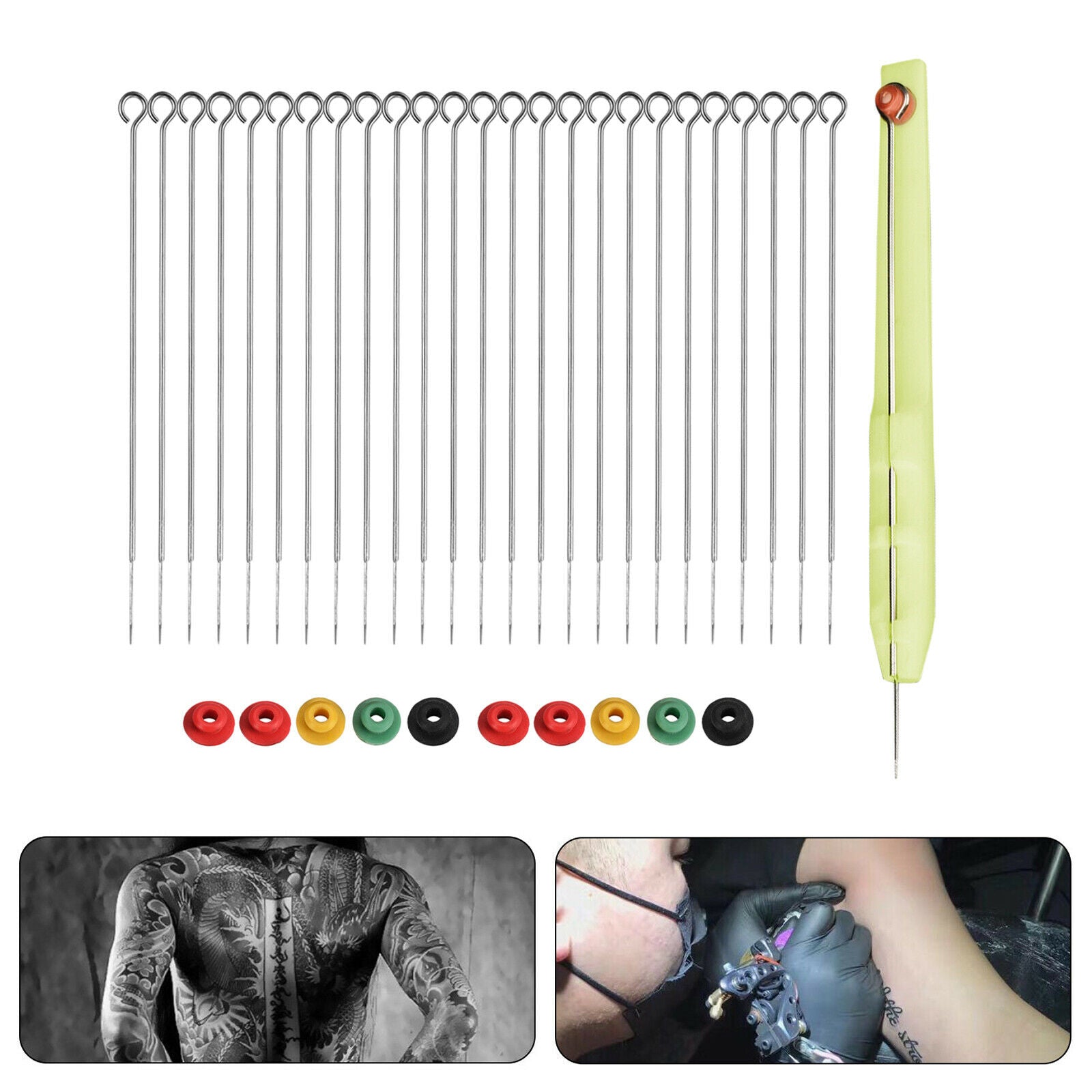 Hand Poke Tattoo Kit for Beginners DIY Accessaries with 25 Needles