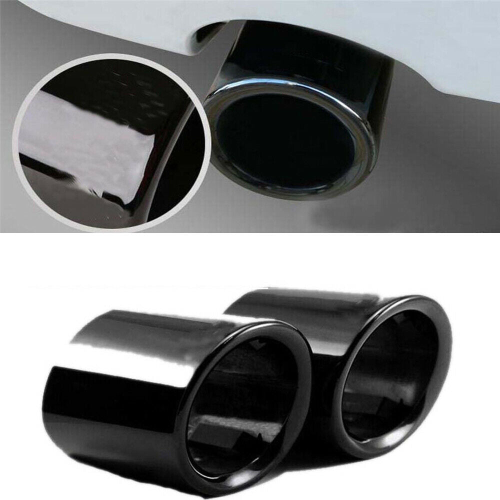 2x Titanium Car Exhaust Pipe Tip Muffler For BMW 3 Series 325i 328i E90 E92