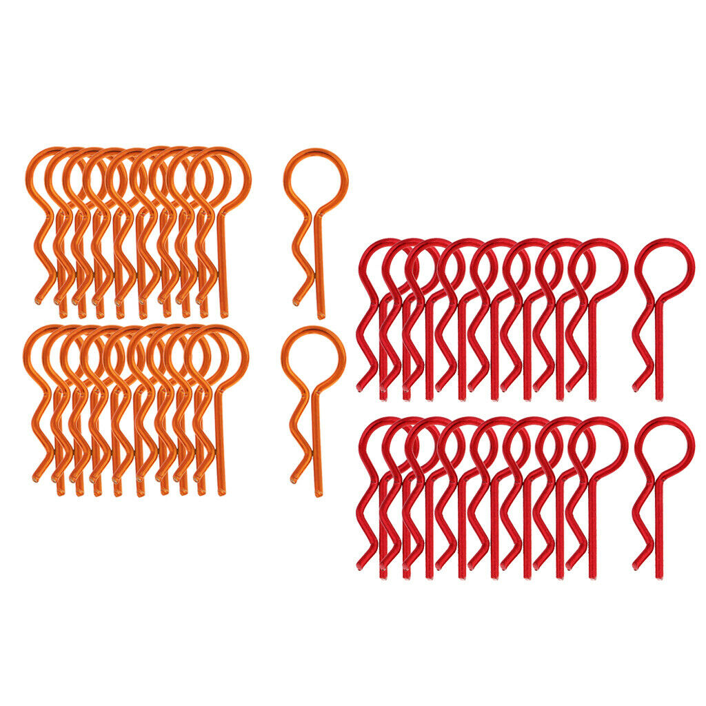 40Pcs Metal RC Car Cover Clips R Pins for 1:10 1:12 1:16 1:8 RC Truck Accs