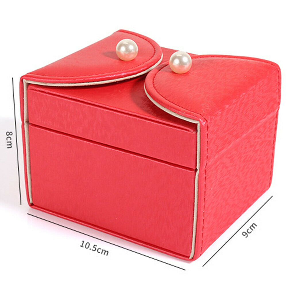 Portable Jewel Organizer Box PU Travel Bag Carry on for Toiletries Purple