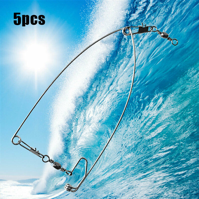 5pc Stainless Steel Camping Automatic Fishing Device Spring Ejection HookB Tt